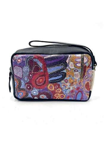 Leather Printed Toiletry Bag - Andrea Mimpitja Adamson