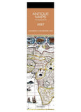 Calendar and bookmark with antique map design on a white background