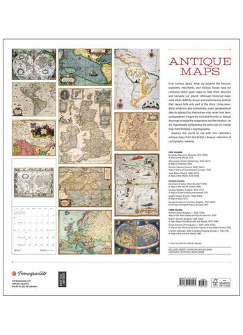 Antique Maps Wall Calendar 2025 - back