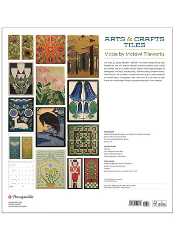 Arts & Crafts Tiles: Made by Motawi Tileworks Wall Calendar 2025 - back