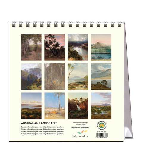 Australian Landscapes Desk Calendar 2025 - back