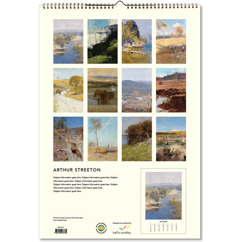 Arthur Streeton  Large Calendar 2025 - back