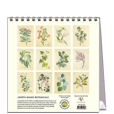 Botanicals - Joseph Banks (HMS Endeavour) Desk Calendar 2026 - back