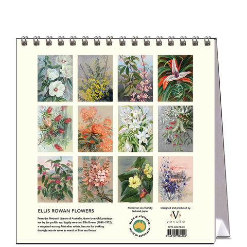 Ellis Rowan - Flowers Desk Calendar 2026 - back