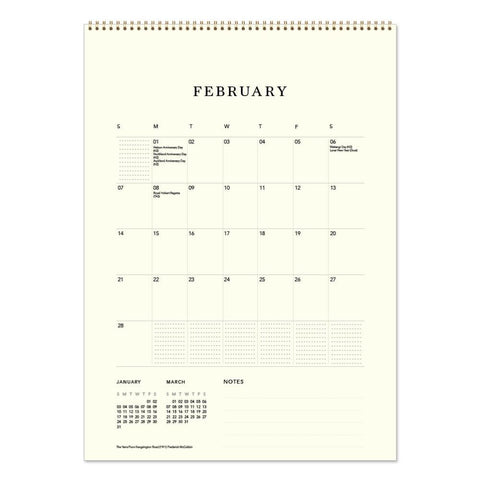 Calendar page for February on a white background