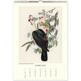 An illustration of 2 birds in a fruit tree