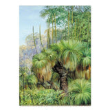 Tropical forest scene with palm trees and undergrowth on a notebook cover.