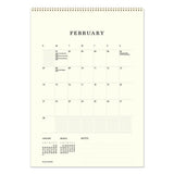 Calendar page for February on a light yellow background