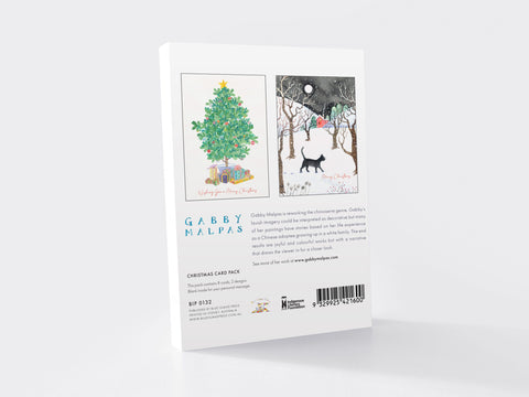 Gabby Malpas Christmas card pack with two cards on a white background
