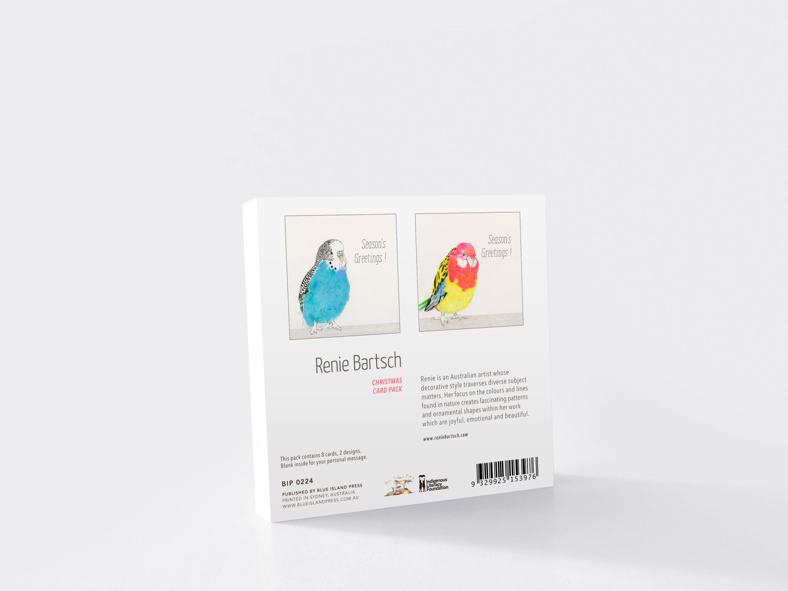 Product packaging with illustrations of birds and text on a white background