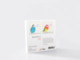 Product packaging with illustrations of birds and text on a white background