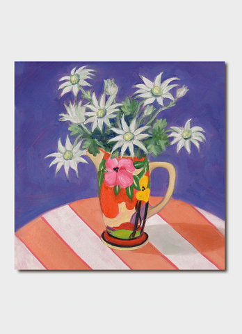 John Klein art card - Flannel Flowers in Clarice Cliff Jug