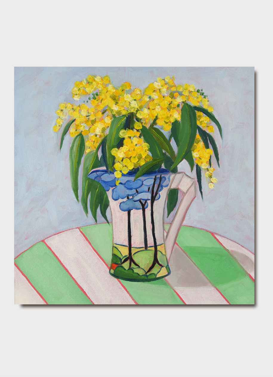 John Klein art card - Wattle in Clarice Cliff Jug