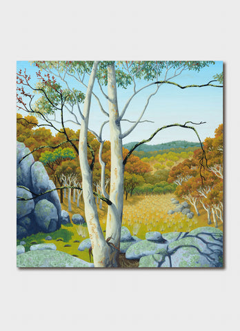 Annie Franklin Art Card - Granite and Lichen, Early Morning (Detail)