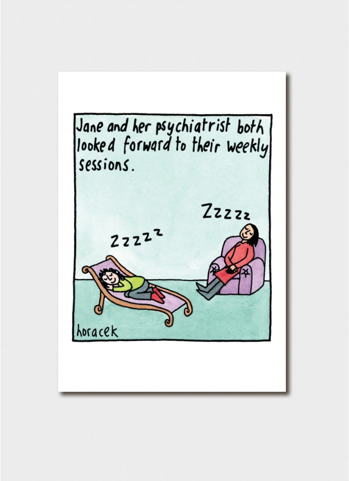 Jane and Psychiatrist a Judy Horacek cartoon card