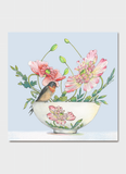 Michaela Laurie art card - Poppy Bowl with Welcome Swallow