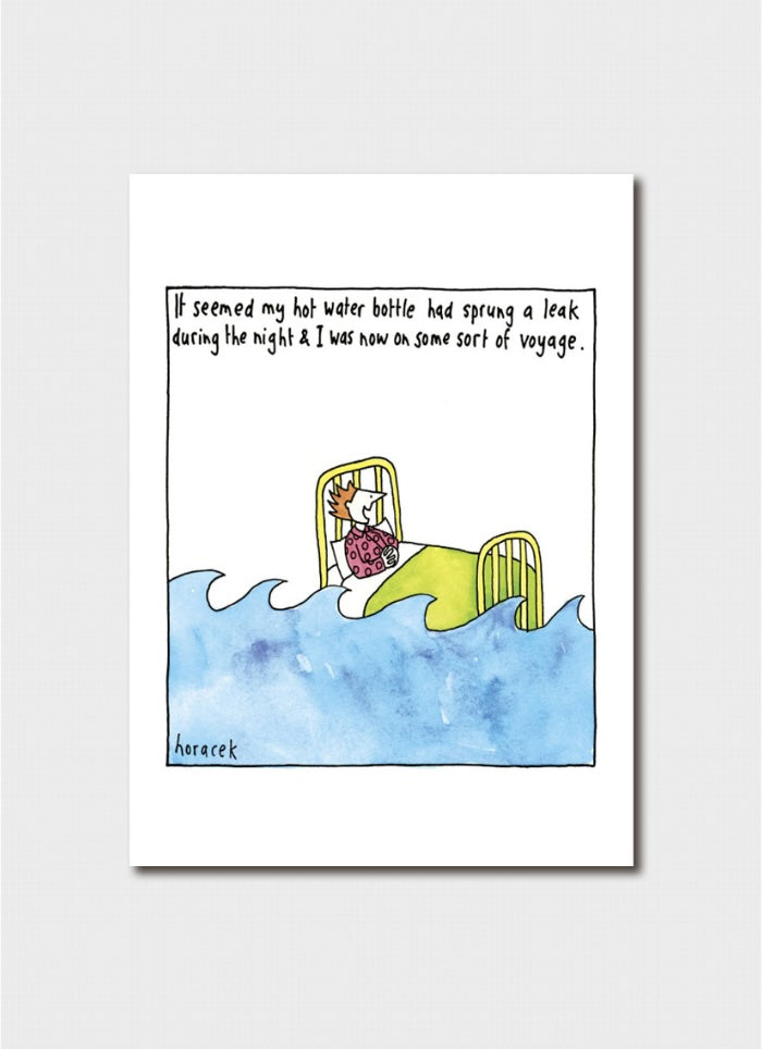 Leaking Water Bottle - a card by Judy Horacek.