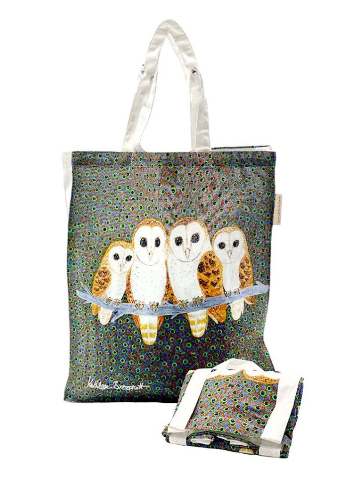 Foldable cotton bag with artwork by Kathleen Buzzacott