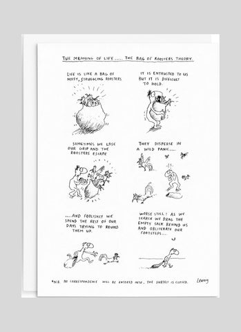 Leunig cartoon card - The Bag of Roosters Theory