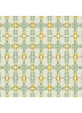 Patterned paper with green and yellow design on a white background