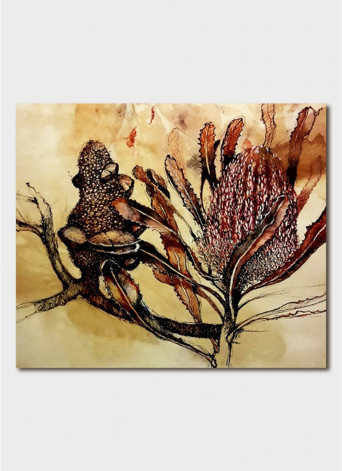 Banksia art ard by Jo Hollier.