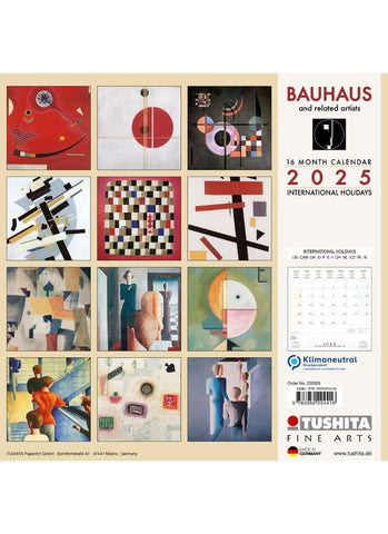 Bauhaus and Related Artists Wall Calendar 2025  -back