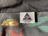 Fabric with a colorful design and 'Australian Made and Owned' label.