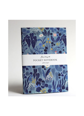 Flora Waycott - Blue Grey Floral Pocket Notebook