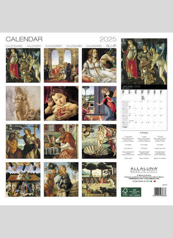 Botticelli - the Masterpieces Wall Calendar 2025 - back