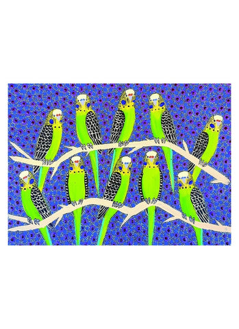 Better World Arts Card - Kathleen Buzzacott - Budgies
