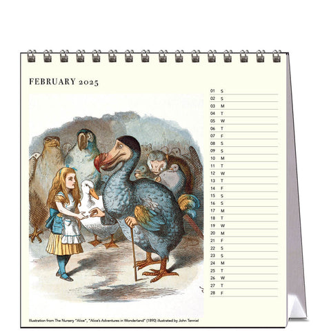 Alice in Wonderland Desk Calendar 2025 - month
