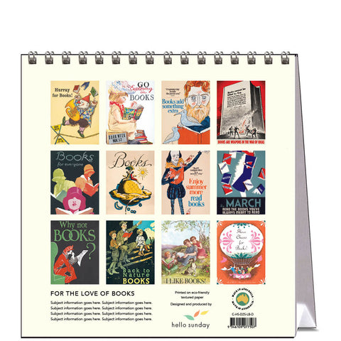 For the Love of Books Desk Calendar 2025 - back