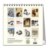 Calendar with cat drawings on a white background