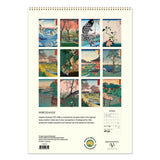 Wall calendar with Hiroshige artwork on a white background