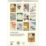 Back page of Japanese Birds calendar with an illutration for each month