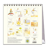 Illustrated calendar with 'The Little Prince' theme on a white background