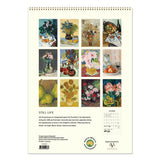 Calendar with still life paintings by various artists on a white background