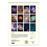 Calendar with space-themed images on a white background