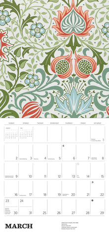 William Morris: Arts & Crafts Designs Wall Calendar 2025 - month