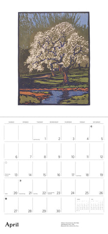 Arts & Crafts Block Prints by William S. Rice Wall Calendar 2025 - month