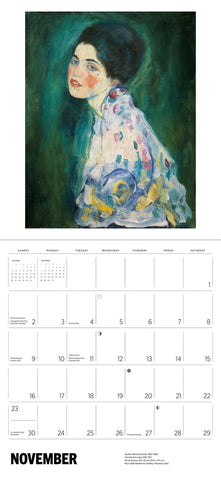 Gustav Klimt Wall Calendar 2025 - November month view