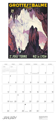 France Vintage Travel Posters Wall Calendar 2025 - January month view