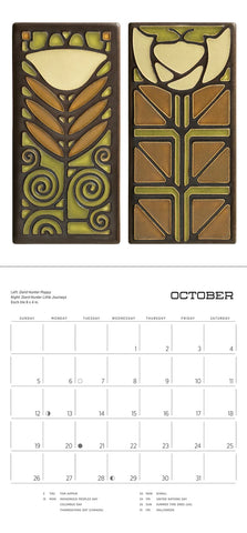 Arts & Crafts Tiles: Made by Motawi Tileworks Mini Wall Calendar 2025 - month