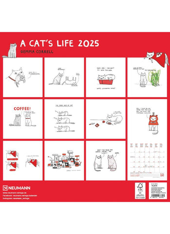 A Cat's Life Wall Calendar 2025 - back