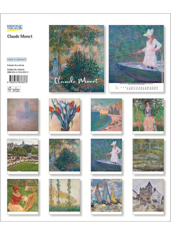 Claude Monet Large Wall Calendar 2025 - back