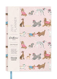 Front cover of Cath Kidston diary with dogs on a pink background