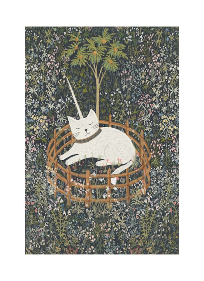 Meowgical Tapestry Cat card by Niaski.