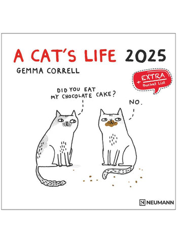 Cat's Life Wall Calendar 2025