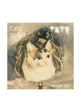 Calendar cover featuring a painting of a cat with 'Cats in Art' text.