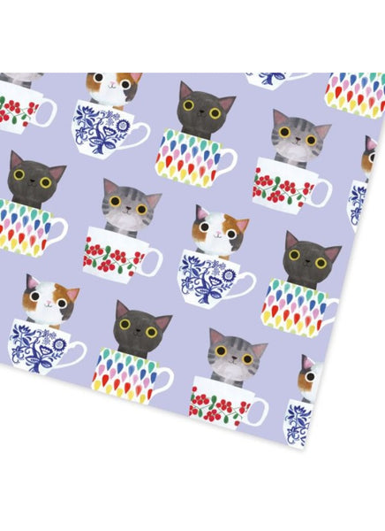 Tea Cup Cats Wrapping Paper – Paper Parrot